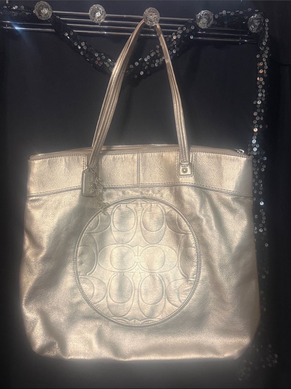Coach Gold Metallic Tote